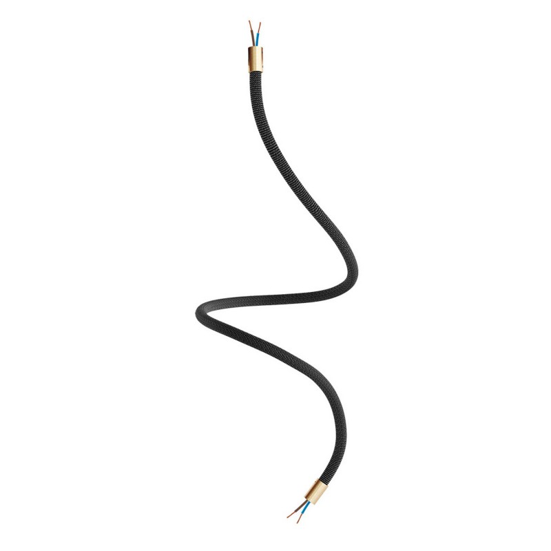 Levně creative cables Creative flex - ohebná trubice potažena cik-cak černo stříbrnou textilií RZ30 Délka: 90 cm, Barva komponentu: Matná bronz