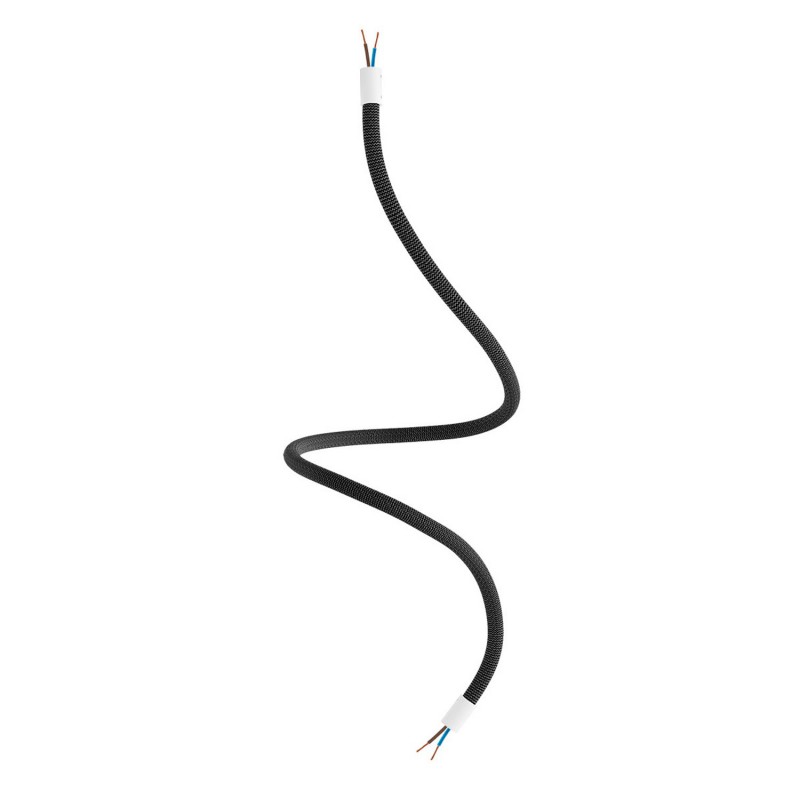 Levně creative cables Creative flex - ohebná trubice potažena cik-cak černo stříbrnou textilií RZ30 Délka: 90 cm, Barva komponentu: Matná bílá