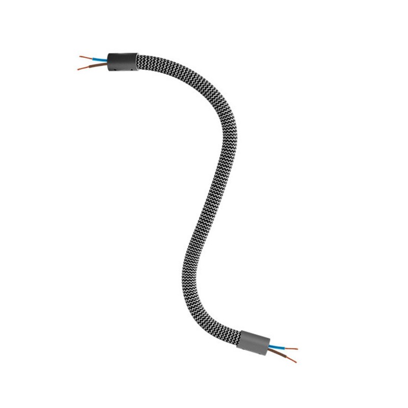 Levně creative cables Creative flex - ohebná trubice potažena cik-cak černo stříbrnou textilií RZ30 Délka: 30 cm, Barva komponentu: Černá