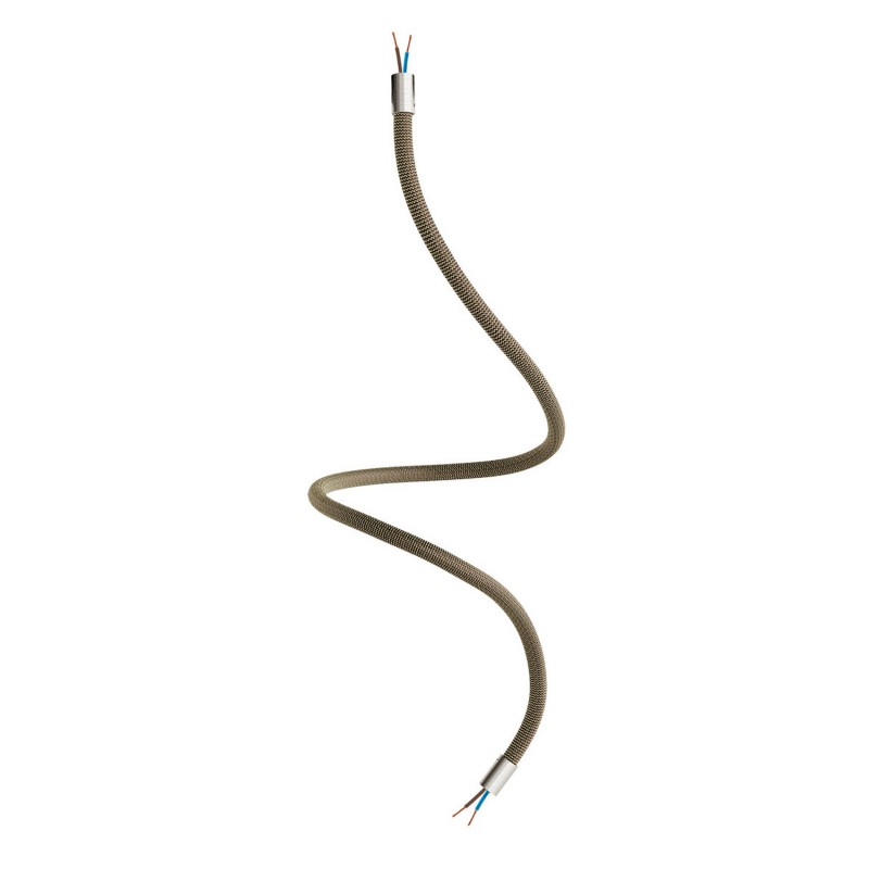creative cables Creative flex - ohebná trubice potažena cik-cak černo zlatou textilií RZ24 Délka: 90 cm, Barva komponentu: Matný chrom