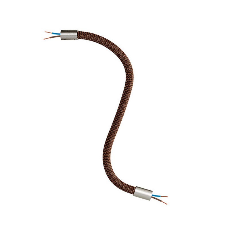 Levně creative cables Creative flex - ohebná trubice potažena cik-cak whisky černou textilií RZ22 Délka: 30 cm, Barva komponentu: Matný chrom