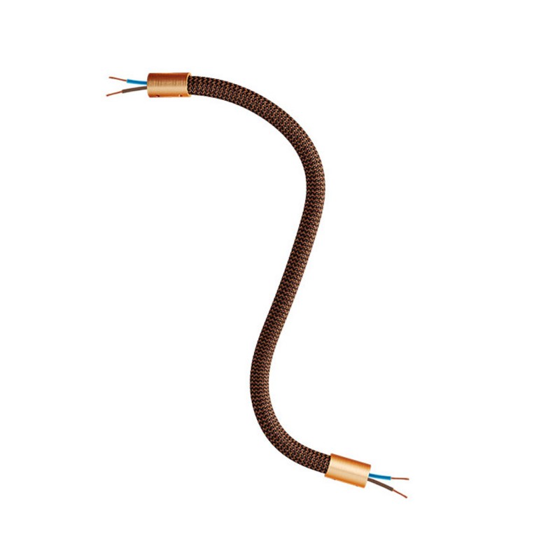Levně creative cables Creative flex - ohebná trubice potažena cik-cak whisky černou textilií RZ22 Délka: 30 cm, Barva komponentu: Matná měď