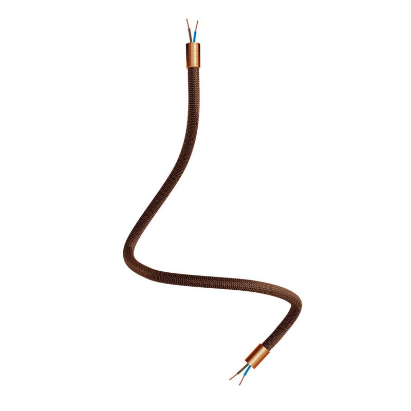 Levně creative cables Creative flex - ohebná trubice potažena cik-cak whisky černou textilií RZ22 Délka: 60 cm, Barva komponentu: Matná měď