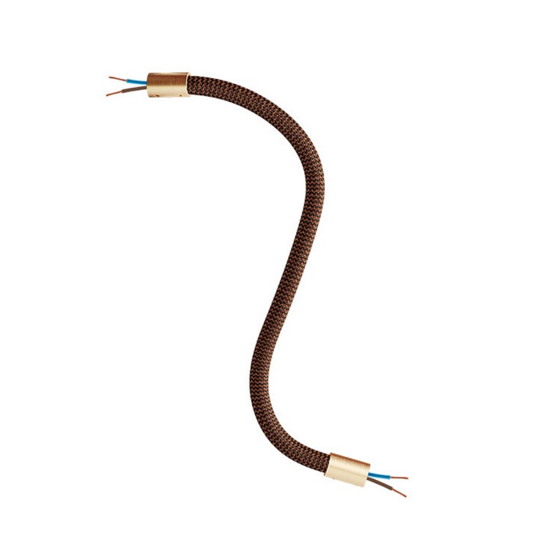 Levně creative cables Creative flex - ohebná trubice potažena cik-cak whisky černou textilií RZ22 Délka: 30 cm, Barva komponentu: Matná bronz