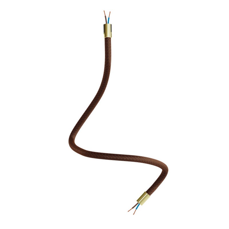 Levně creative cables Creative flex - ohebná trubice potažena cik-cak whisky černou textilií RZ22 Délka: 60 cm, Barva komponentu: Matná bronz