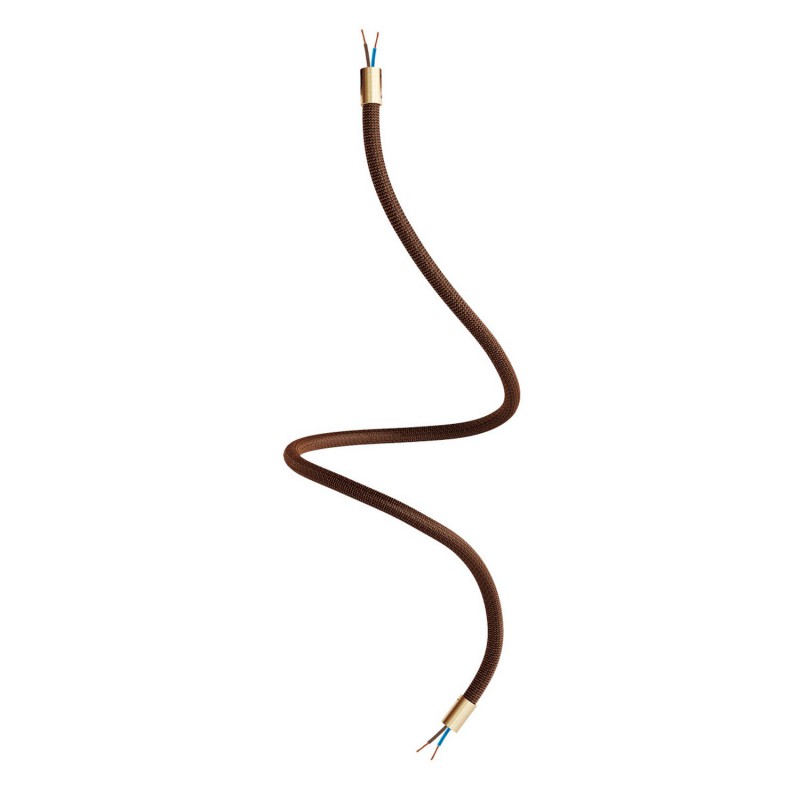 Levně creative cables Creative flex - ohebná trubice potažena cik-cak whisky černou textilií RZ22 Délka: 90 cm, Barva komponentu: Matná bronz