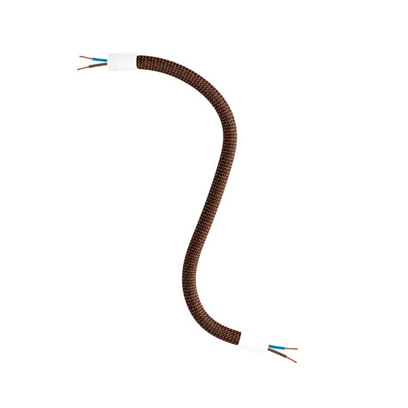 Levně creative cables Creative flex - ohebná trubice potažena cik-cak whisky černou textilií RZ22 Délka: 30 cm, Barva komponentu: Matná bílá