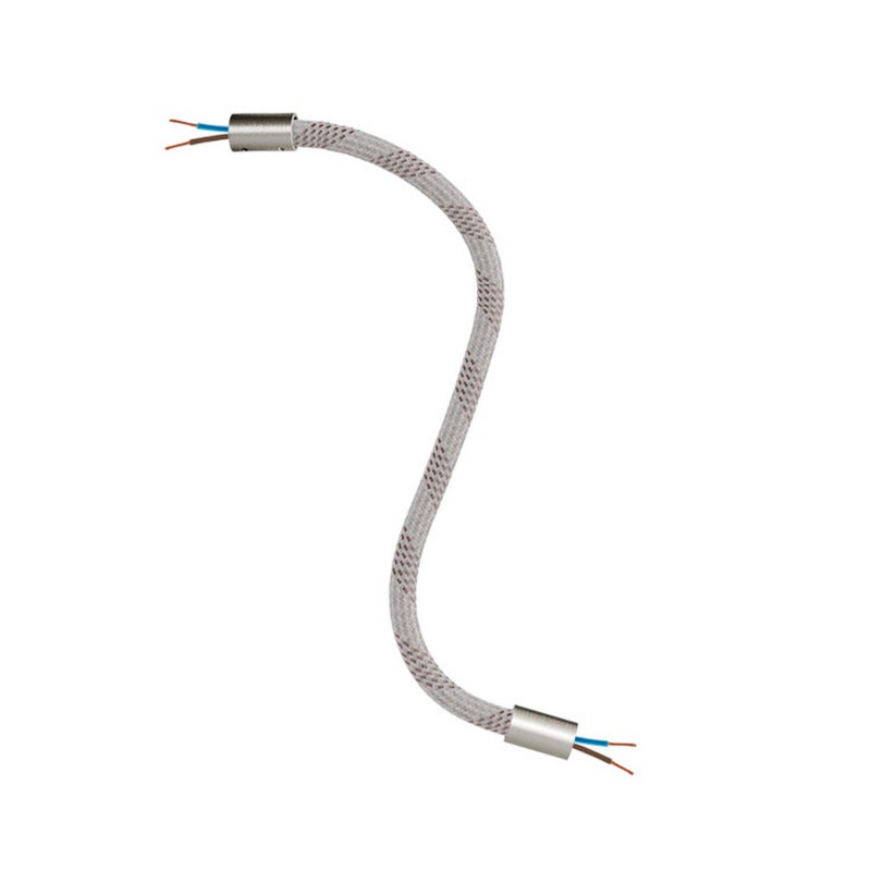 Levně creative cables Creative flex - ohebná trubice potažena světlou směsí textilií RM72 Délka: 30 cm, Barva komponentu: Matný chrom