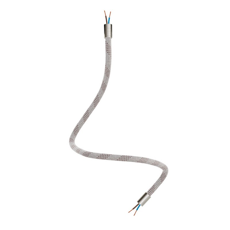 Levně creative cables Creative flex - ohebná trubice potažena světlou směsí textilií RM72 Délka: 60 cm, Barva komponentu: Matný chrom