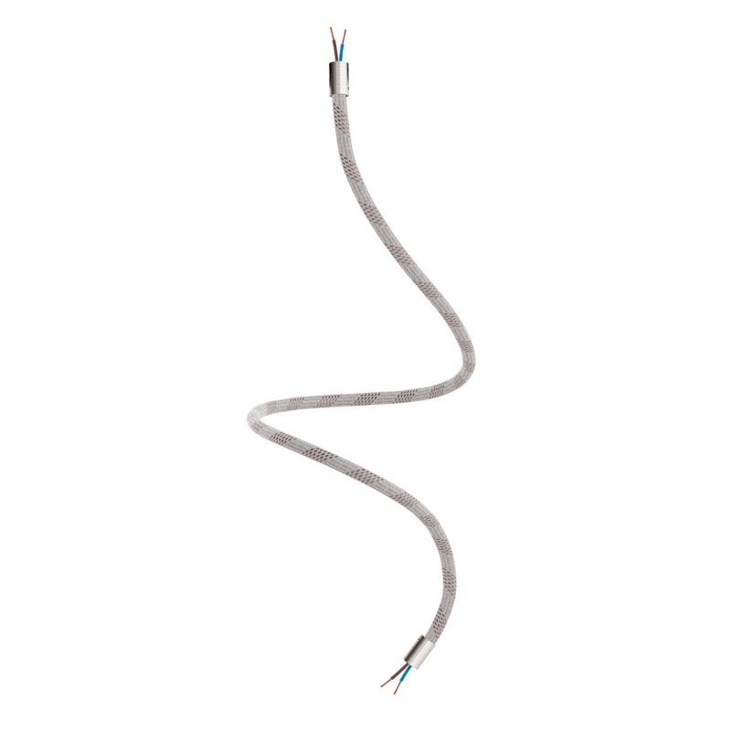 Levně creative cables Creative flex - ohebná trubice potažena světlou směsí textilií RM72 Délka: 90 cm, Barva komponentu: Matný chrom