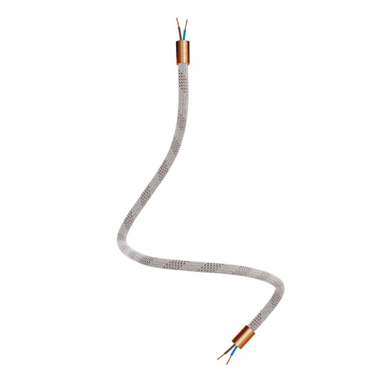 creative cables Creative flex - ohebná trubice potažena světlou směsí textilií RM72 Délka: 60 cm, Barva komponentu: Matná měď