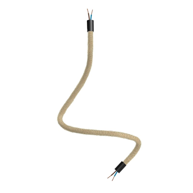 creative cables Creative flex - ohebná trubice opletená přírodní jutou RN06 Délka: 60 cm, Barva komponentu: Černá