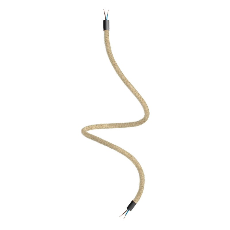creative cables Creative flex - ohebná trubice opletená přírodní jutou RN06 Délka: 90 cm, Barva komponentu: Černá