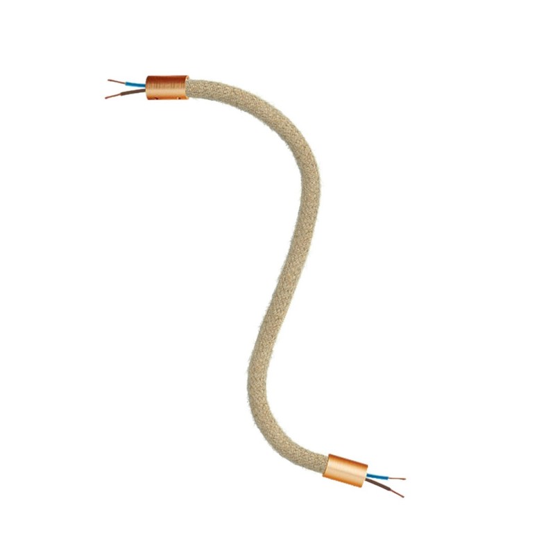 creative cables Creative flex - ohebná trubice opletená přírodní jutou RN06 Délka: 30 cm, Barva komponentu: Matná měď