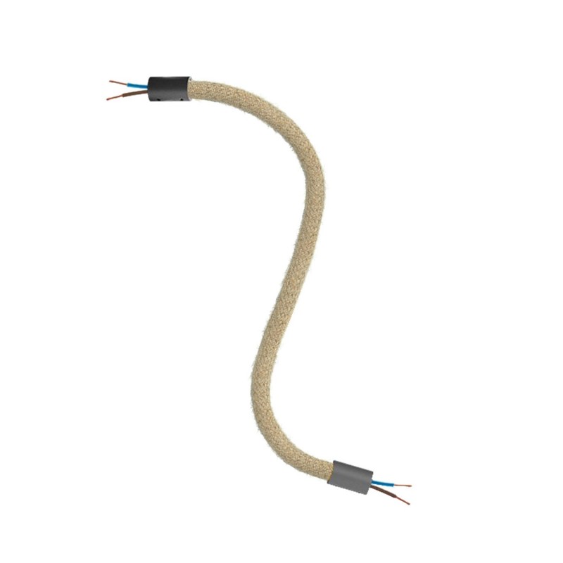 creative cables Creative flex - ohebná trubice opletená přírodní jutou RN06 Délka: 30 cm, Barva komponentu: Černá