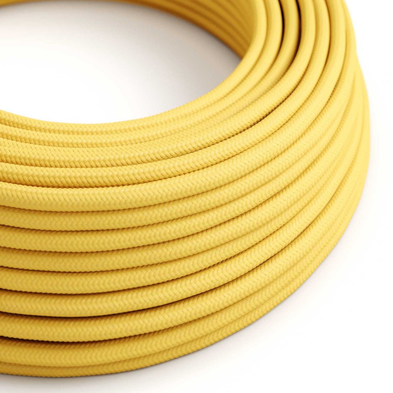 Levně creative cables Hedvábný textilní elektrický kabel, RM10 žlutý Počet žil: 2x0.75
