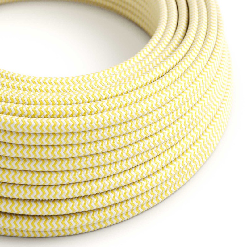 creative cables Hedvábný textilní elektrický kabel, RZ10 žluto bílý cik cak Počet žil: 2x0.75