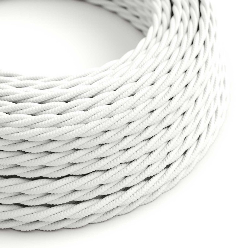 Levně creative cables Splétaný hedvábný textilní elektrický kabel, TM01 bílý Počet žil: 2x0.75