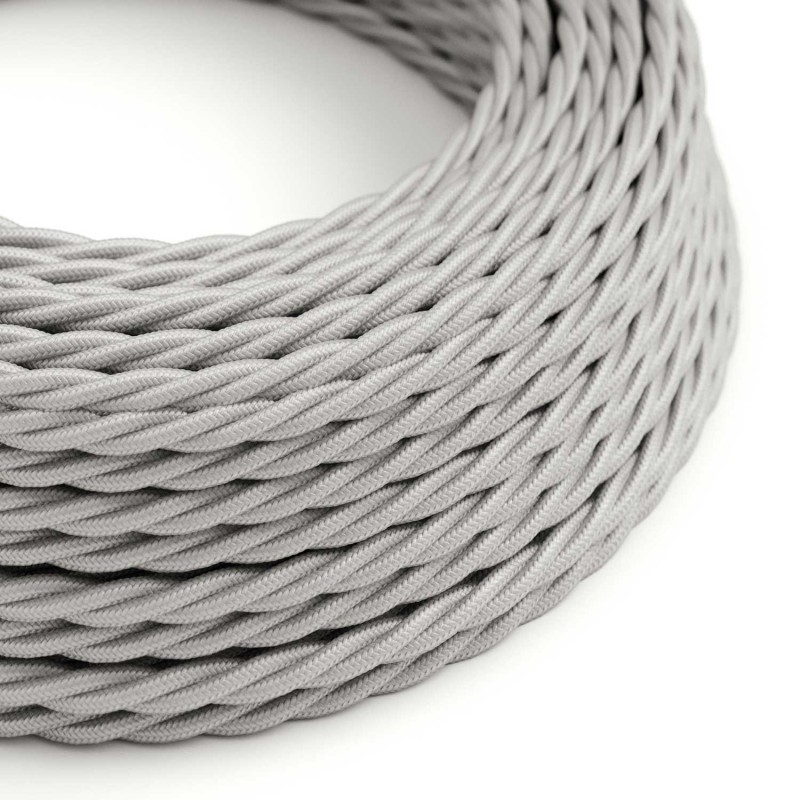 Levně creative cables Splétaný hedvábný textilní elektrický kabel, TM02 stříbrný Počet žil: 2x0.75
