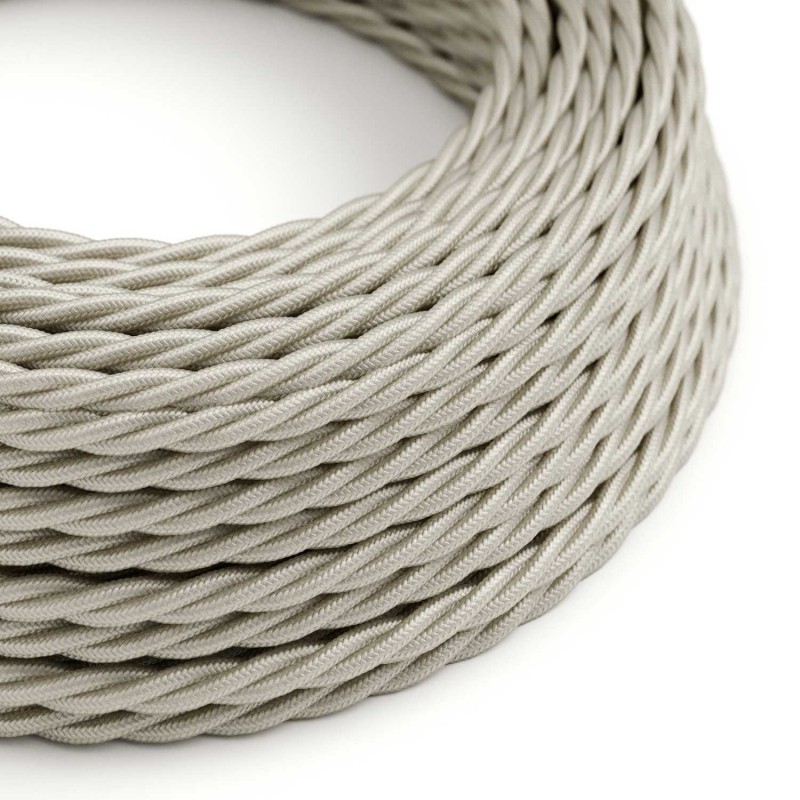 Levně creative cables Splétaný hedvábný textilní elektrický kabel, TM00 slonovinový Počet žil: 2x0.75