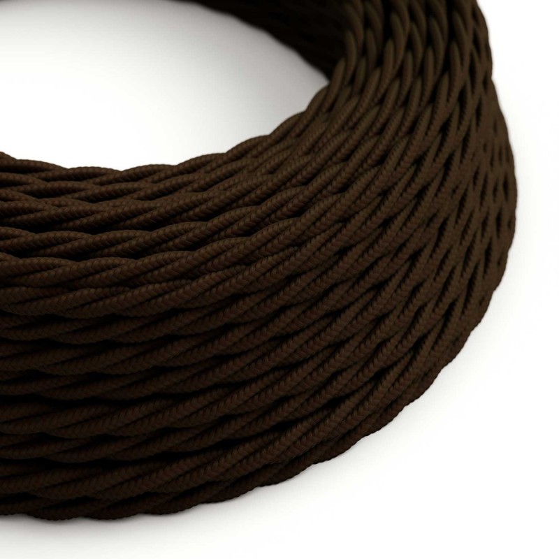 Levně creative cables Splétaný hedvábný textilní elektrický kabel, TM13 hnědý Počet žil: 2x0.75