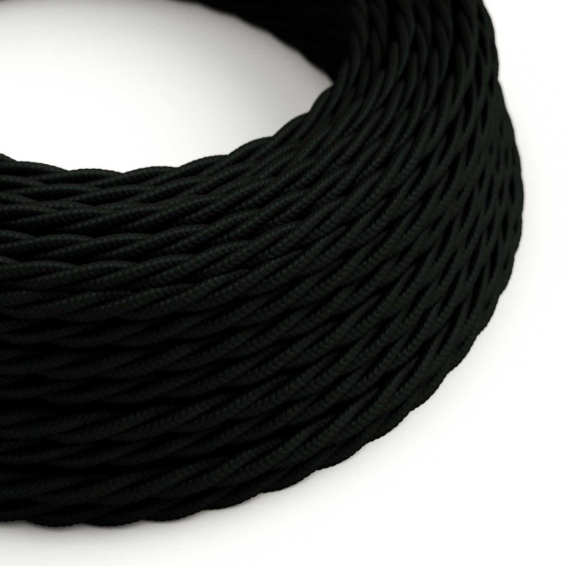 Levně creative cables Splétaný hedvábný textilní elektrický kabel, TM04 černý Počet žil: 2x0.75