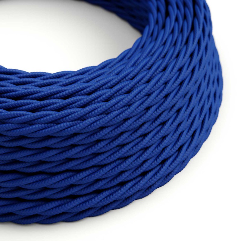 Levně creative cables Splétaný hedvábný textilní elektrický kabel, TM12 modrý Počet žil: 2x0.75