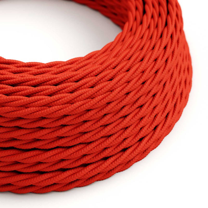 Levně creative cables Splétaný hedvábný textilní elektrický kabel, TM09 červený Počet žil: 2x0.75
