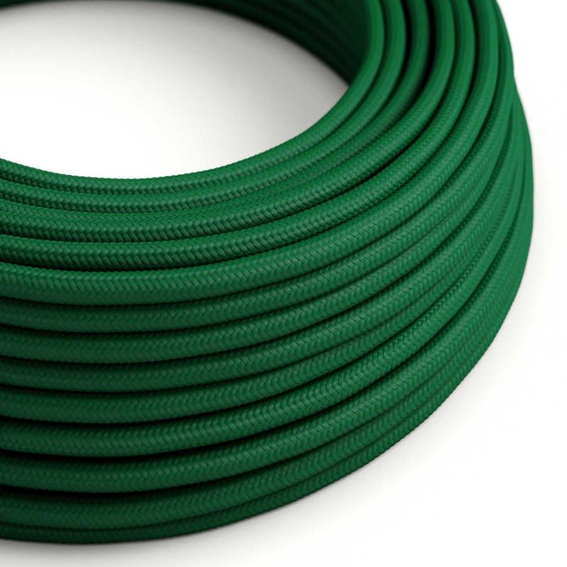Levně creative cables Hedvábný textilní elektrický kabel, RM21 tmavě zelený Počet žil: 2x0.75