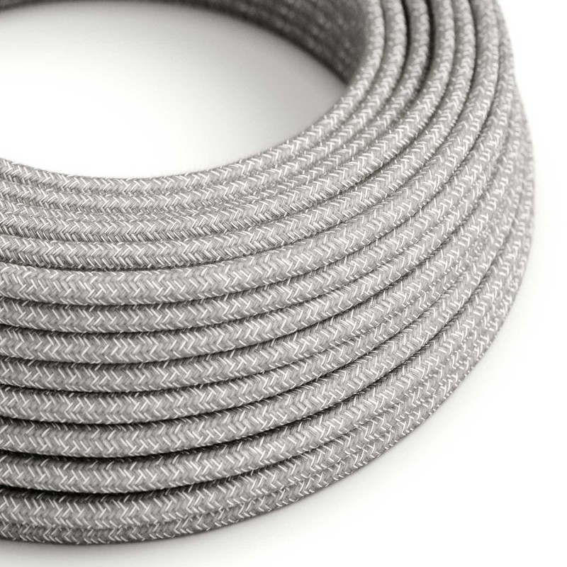 Levně creative cables Lněný textilní elektrický kabel, RN02 přírodní šedé barvy Počet žil: 2x0.75