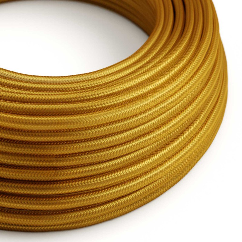 Levně creative cables Hedvábný textilní elektrický kabel, RM05 zlatý Počet žil: 2x0.75
