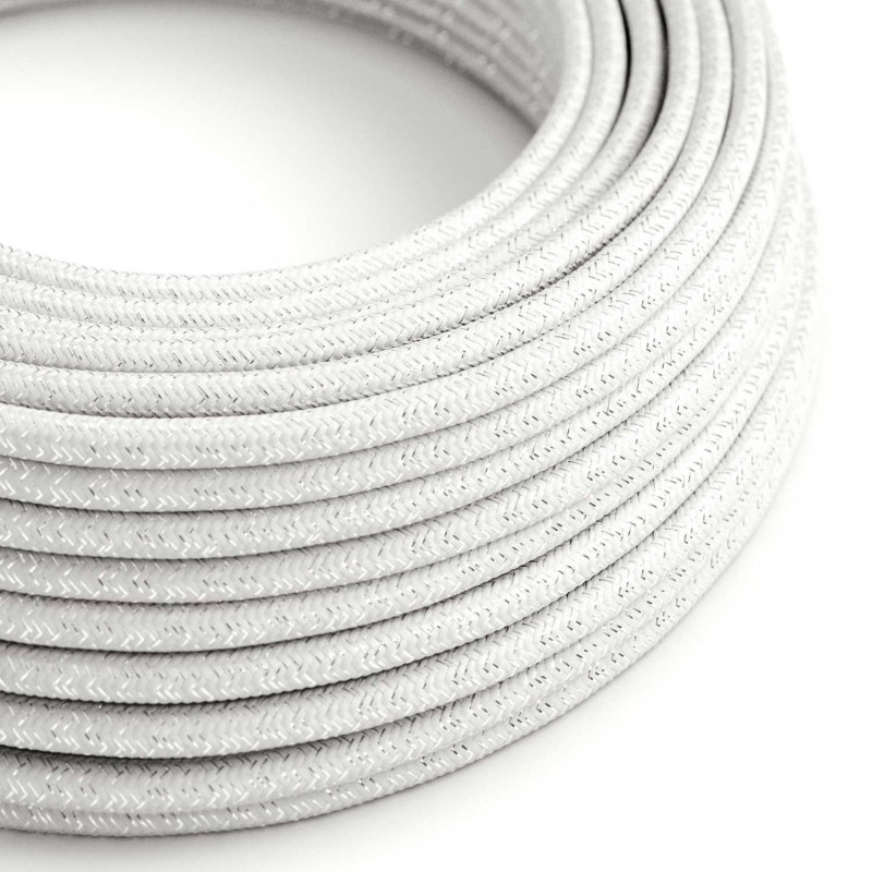 Levně creative cables Hedvábný textilní elektrický kabel - třpytivý efekt - RL01 bílý Počet žil: 2x0.75
