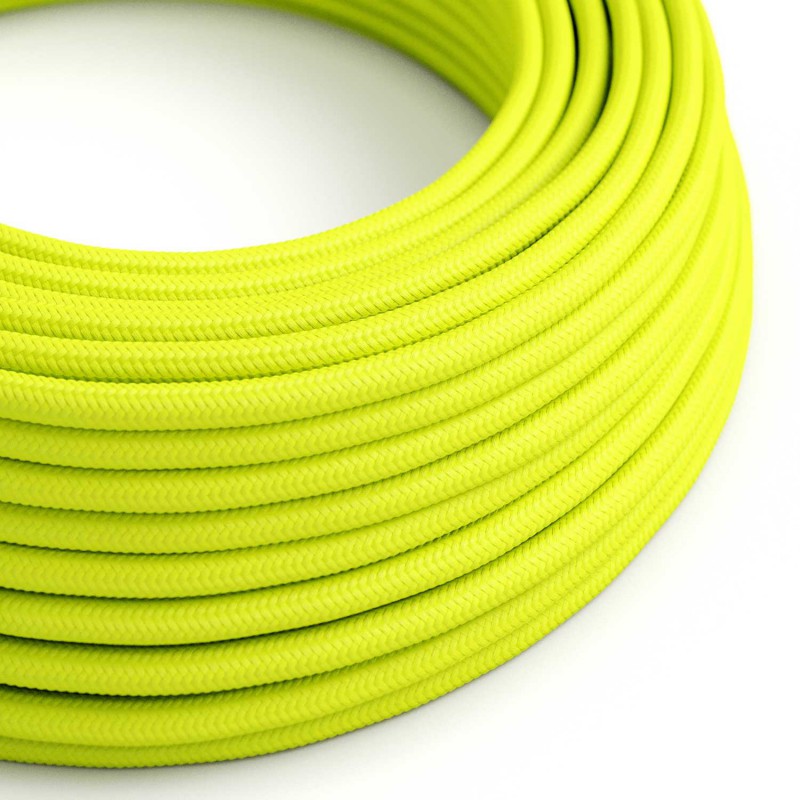 Levně creative cables Hedvábný textilní elektrický kabel, RF10 fluo žlutý Počet žil: 2x0.75
