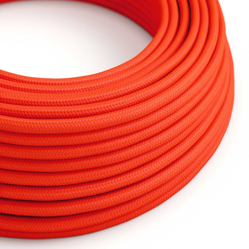 Levně creative cables Hedvábný textilní elektrický kabel, RF15 fluo oranžový Počet žil: 2x0.75