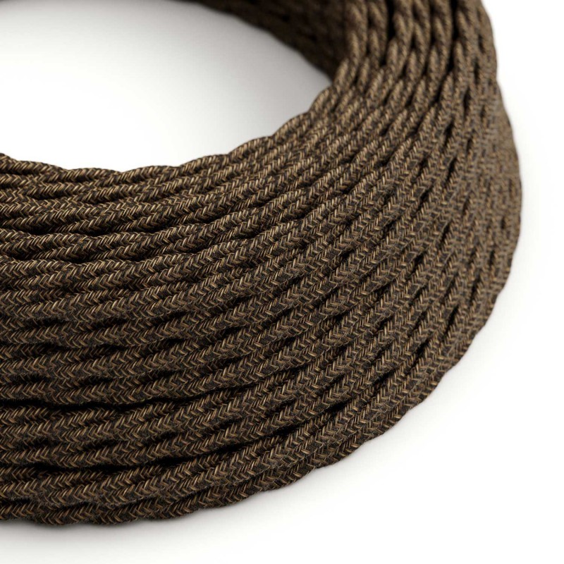 Levně creative cables Splétaný lněný textilní elektrický kabel TN04 přírodní hnědé barvy Počet žil: 2x0.75