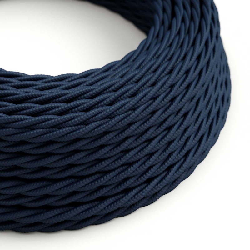 Levně creative cables Splétaný hedvábný textilní elektrický kabel, TM20 tmavě modrý Počet žil: 2x0.75
