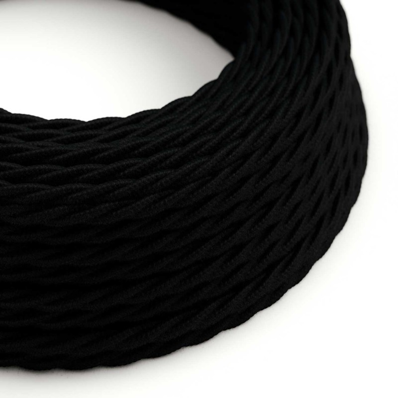 Levně creative cables Splétaný bavlněný textilní elektrický kabel, TC04 černý Počet žil: 2x0.75
