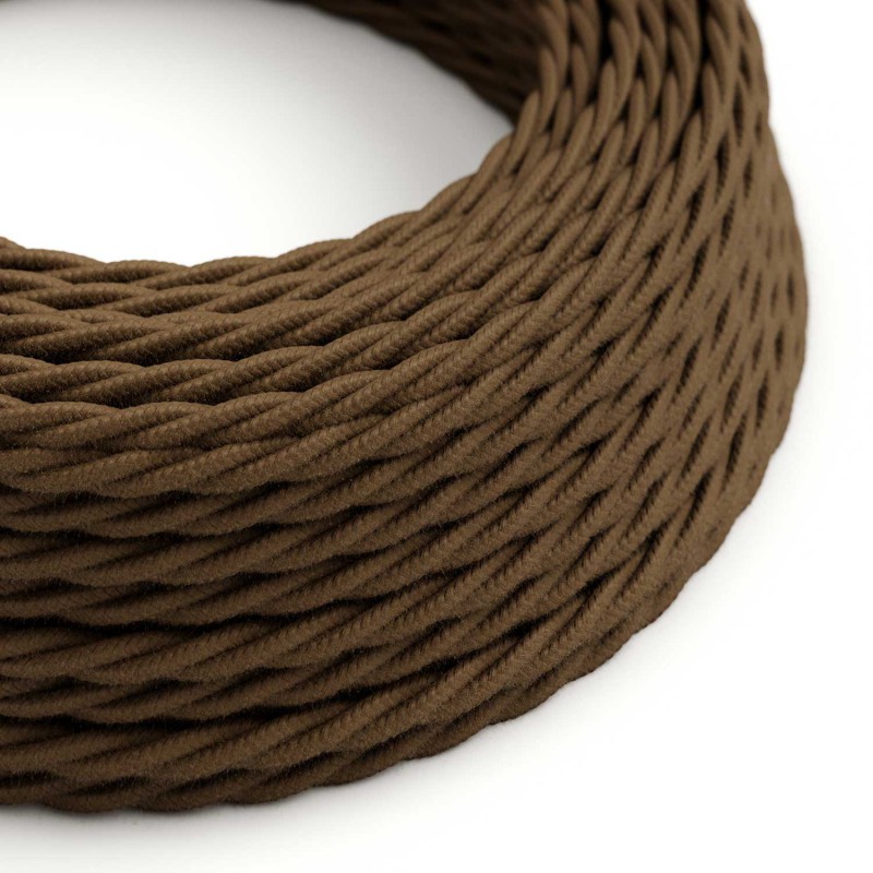 Levně creative cables Splétaný bavlněný textilní elektrický kabel, TC13 hnědý Počet žil: 2x0.75