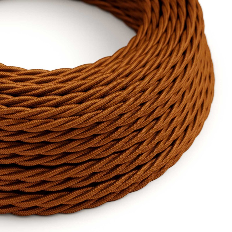Levně creative cables Splétaný hedvábný textilní elektrický kabel, TM22 whisky Počet žil: 2x0.75
