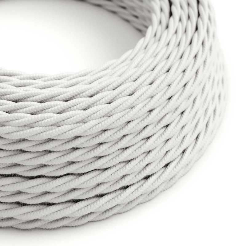 creative cables Splétaný bavlněný textilní elektrický kabel, TC01 bílý Počet žil: 3x0.75