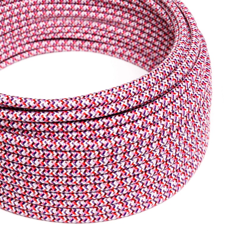 Levně creative cables Hedvábný textilní elektrický kabel, RX00 pixelovaný fuchsiový Počet žil: 2x0.75