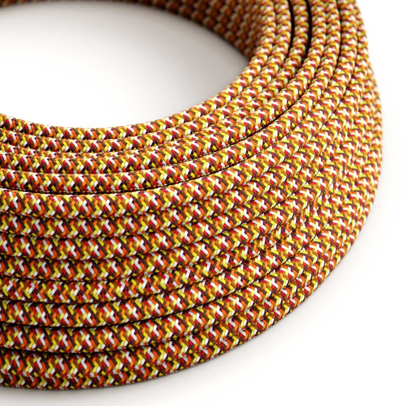 Levně creative cables Hedvábný textilní elektrický kabel, RX01 pixelovaný oranžový Počet žil: 2x0.75