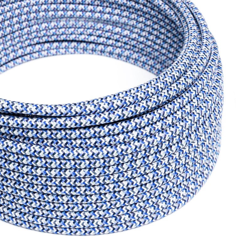 Levně creative cables Hedvábný textilní elektrický kabel, RX03 pixelovaný tyrkysový Počet žil: 2x0.75