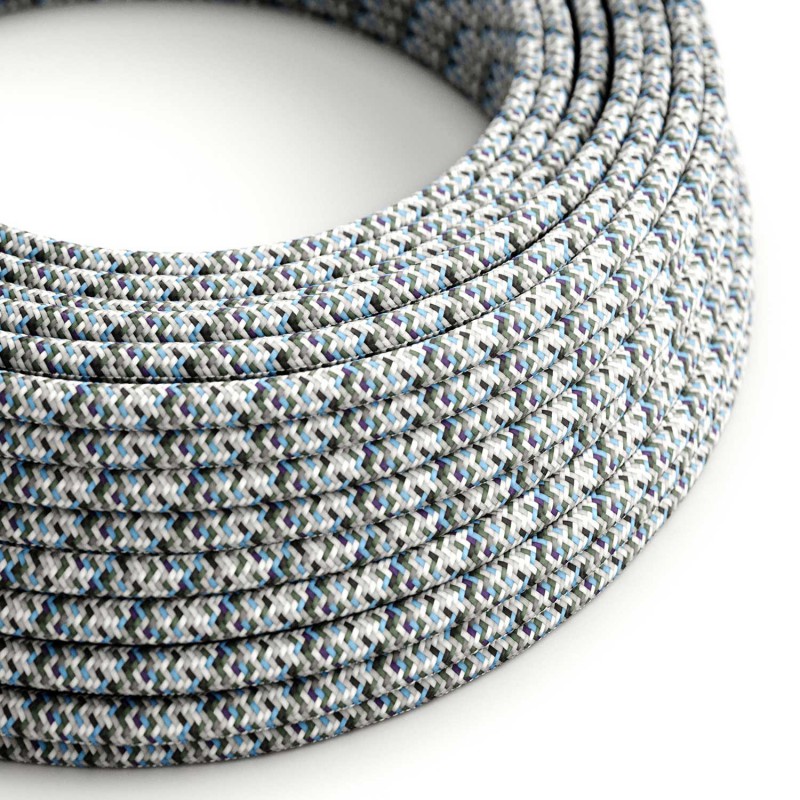 Levně creative cables Hedvábný textilní elektrický kabel, RX04 pixelovaný ledový Počet žil: 2x0.75