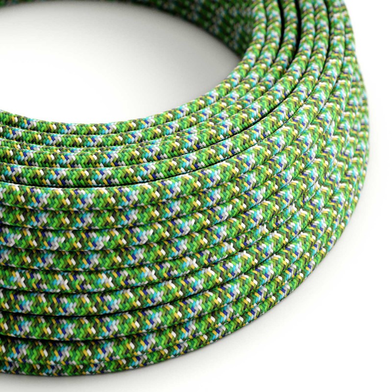 Levně creative cables Hedvábný textilní elektrický kabel, RX05 pixelovaný zelený Počet žil: 2x0.75