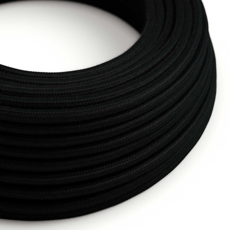 Levně creative cables Bavlněný textilní elektrický kabel, RC04 černý Počet žil: 2x0.75