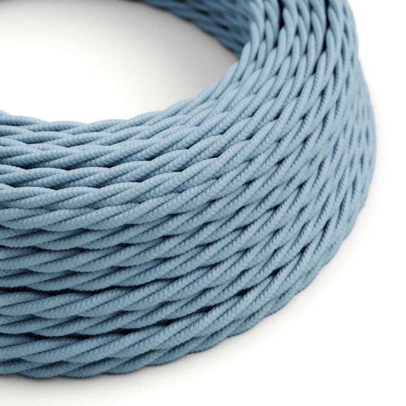 Levně creative cables Splétaný bavlněný textilní elektrický kabel, TC53 barvy oceánu Počet žil: 2x0.75