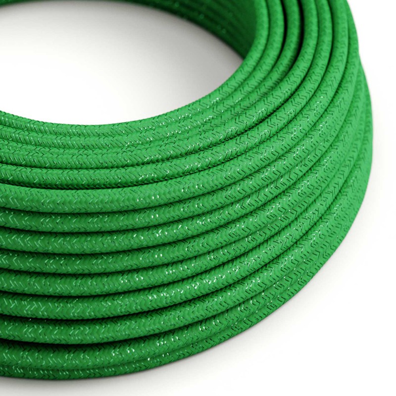 Levně creative cables Hedvábný textilní elektrický kabel - třpytivý efekt - R06 zelený Počet žil: 2x0.75