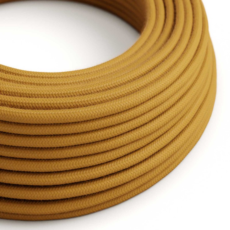 Levně creative cables Bavlněný textilní elektrický kabel, RC31 medově zlatý Počet žil: 2x0.75