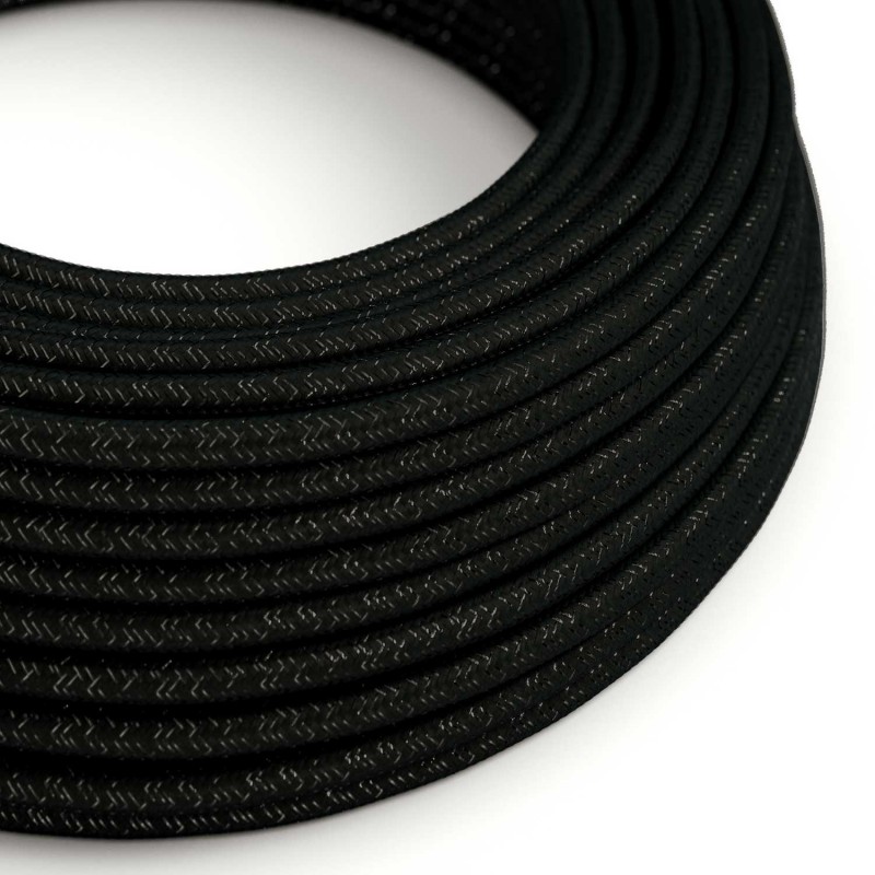 Levně creative cables Hedvábný textilní elektrický kabel - třpytivý efekt - RL04 černý Počet žil: 2x0.75